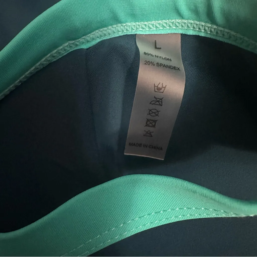 Teal and Black Women's Bikini Set Blue Size L - Image 3