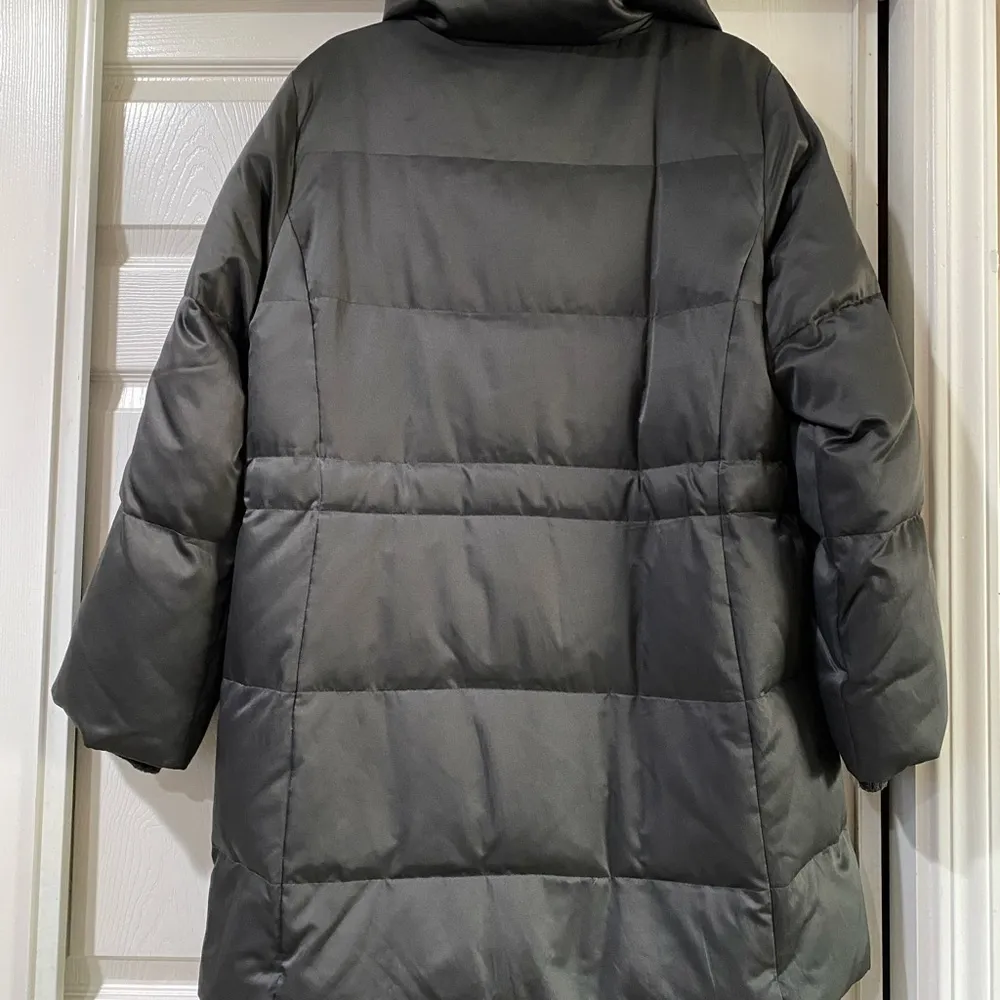 J. Jill Women's Down Medium Black Puffer Winter Coat - Image 5