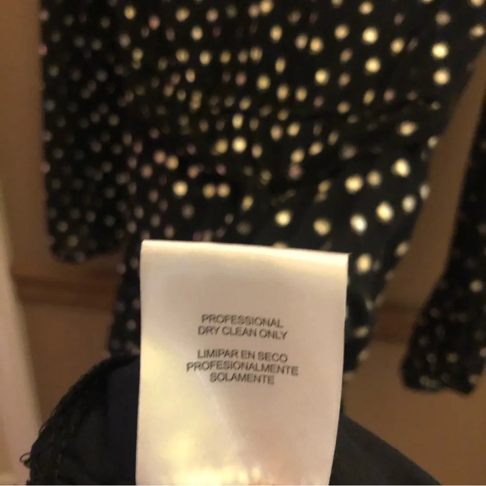 City Studio Polka Dot Foil Long sleeve Ruffle‎ Dress Black Gold XS - Image 7