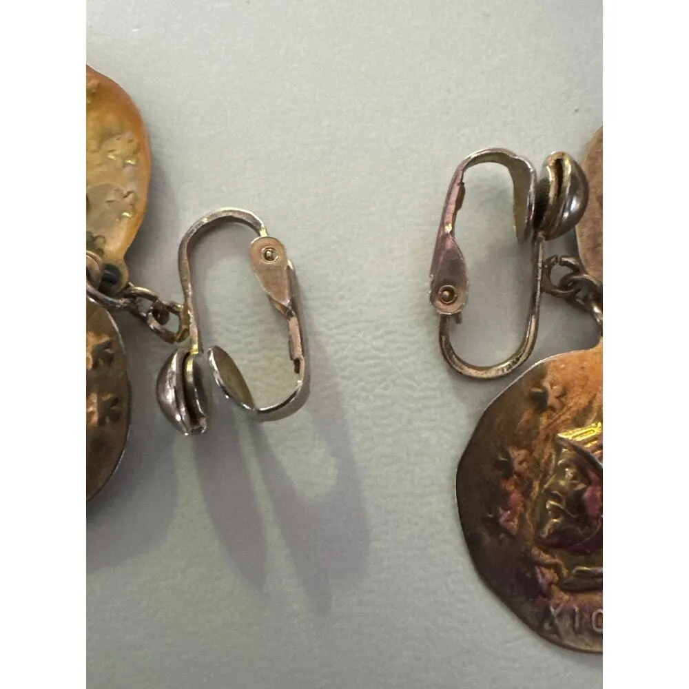 Vintage Dangling Coin X1007 Clip on Earrings - Image 9