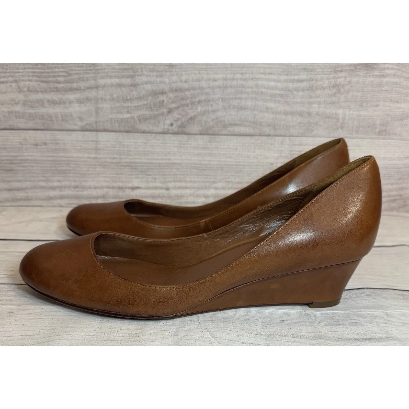 Cole Haan Brown Leather Round Toe Classic WEDGE Sz. 7.5 B - Image 3