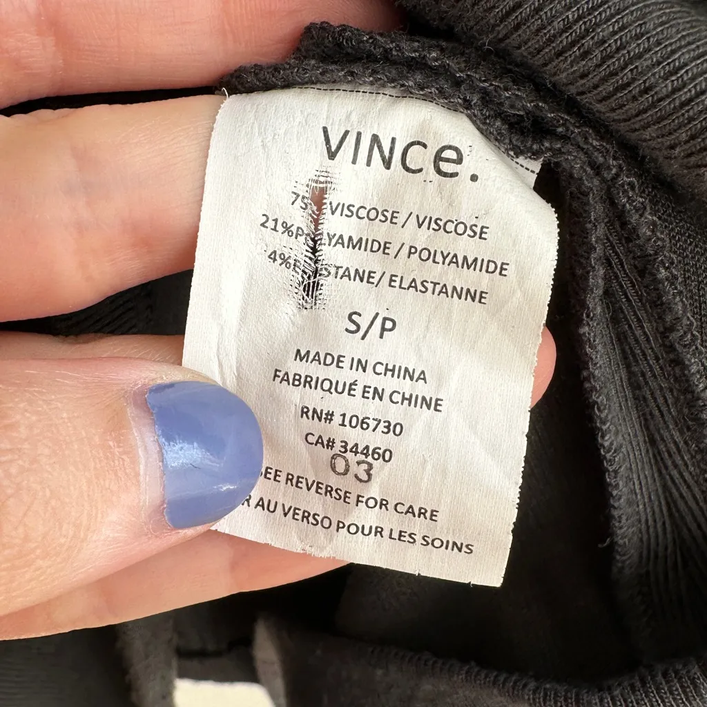 Vince Grey Ribbed Tank Top Midi Dress, Bodycon Dress, Size Small - Image 7