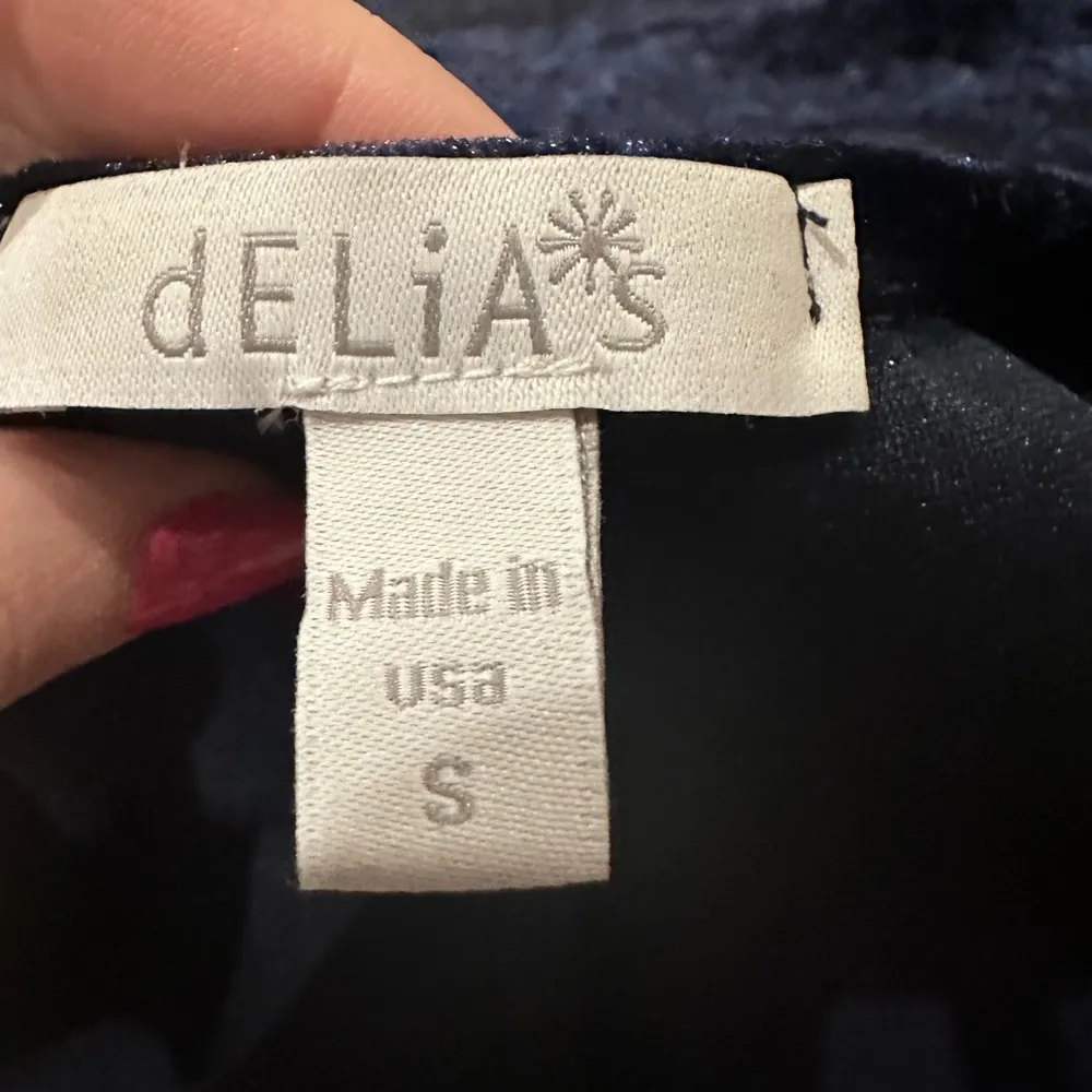 Delia’s Emily Crushed Velvet Sleeveless Blue Mini Dress Small NYE Holidays - Image 3