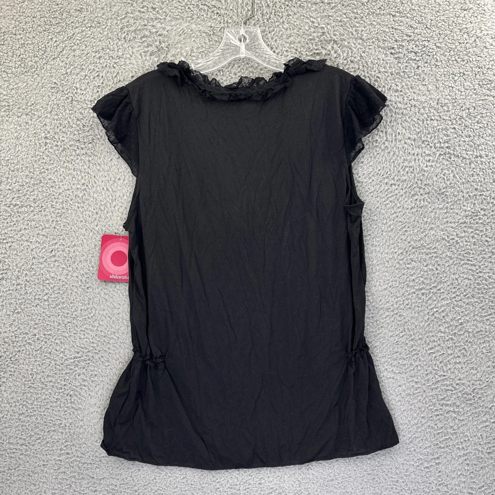 Vintage Xhilaration Sleeveless Lace Top Black Dark Boho Whimsigoth Women's Large - Image 2