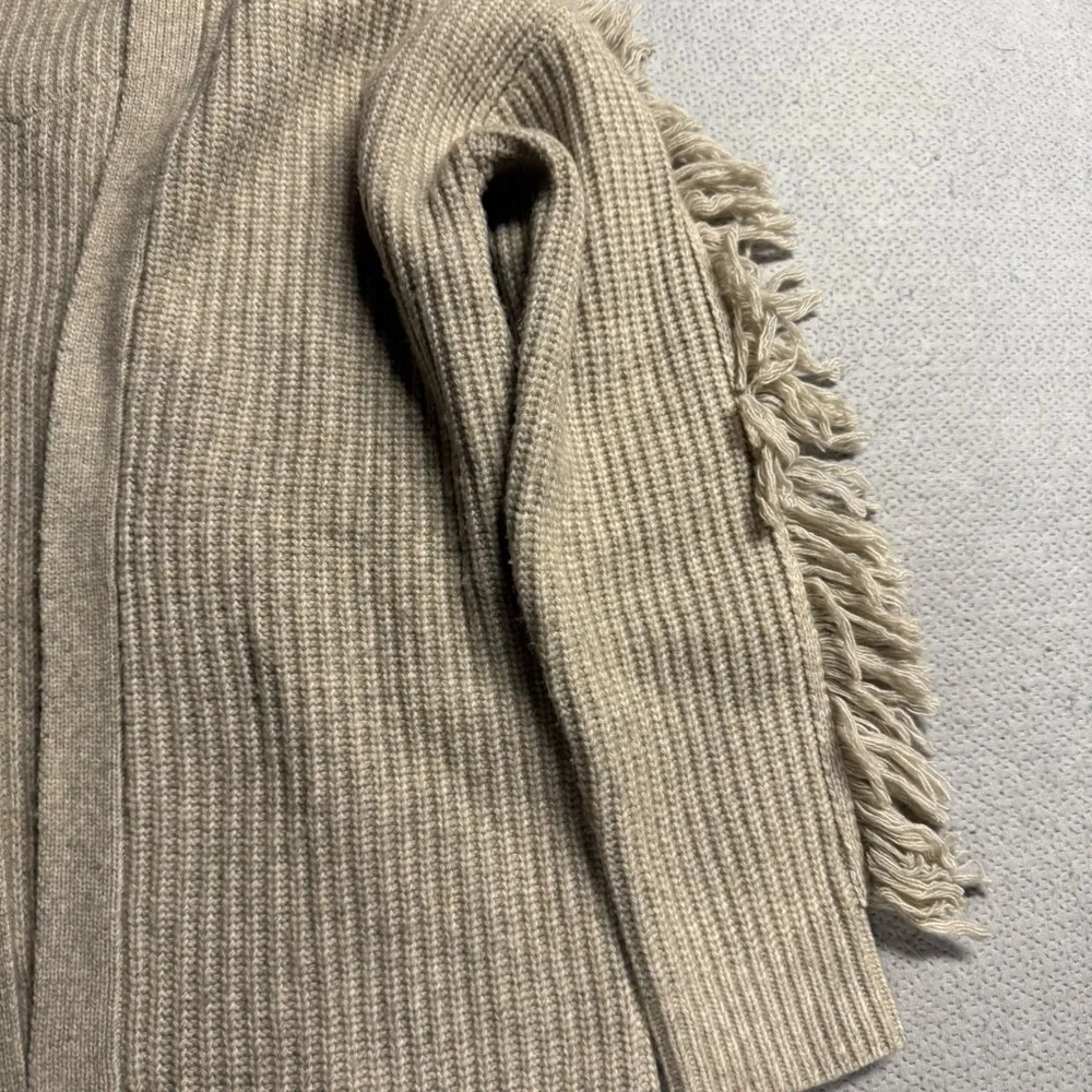 Tularosa Cream Fringe Knit Wool Blend Sweater Cardigan Western Festival Boho XS - Image 2