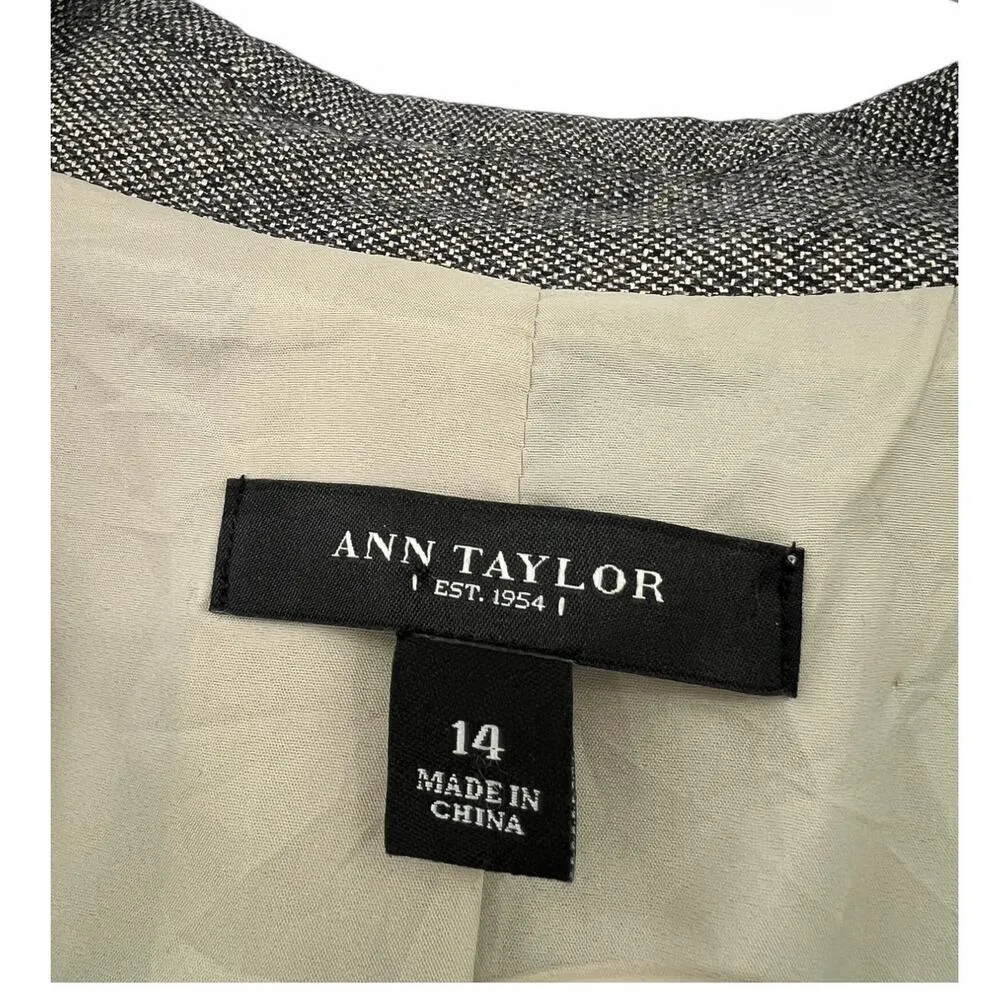 Ann Taylor Loft 14 Wool Blazer Jacket Coat Women's 2 Button Notched Collar - Image 4