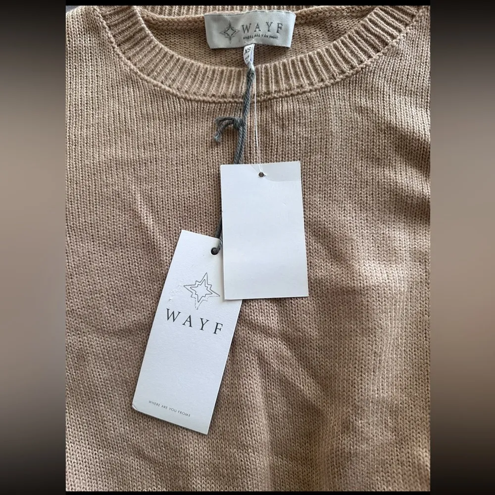 Wayf || camel bishop sleeves sweater dress - Image 3