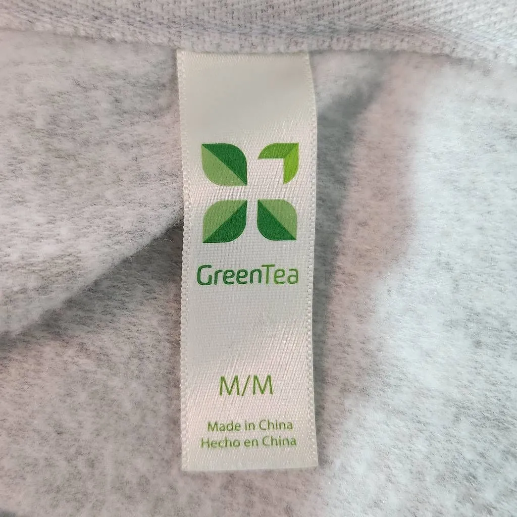 Green Tea Gray Sweatshirt Size Medium Heather Gray Pullover - Image 6