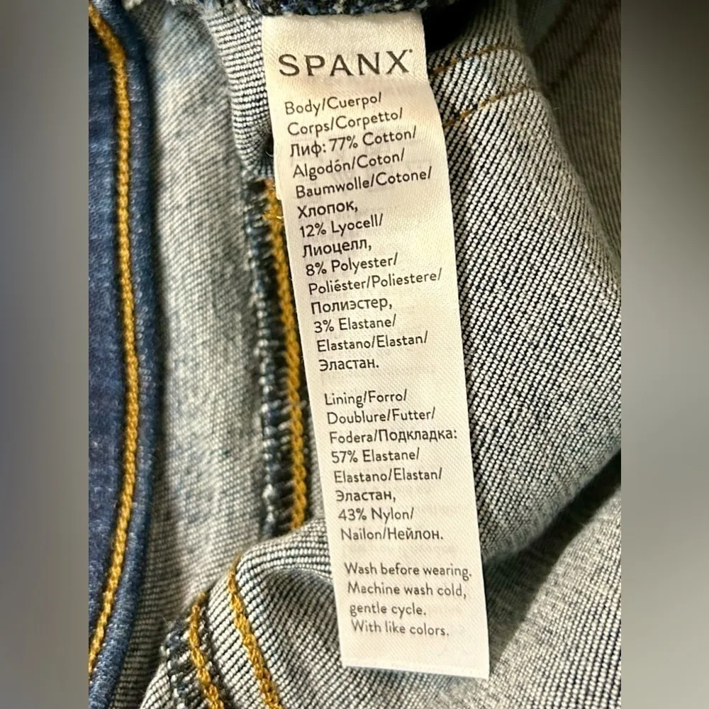 NWT Spanx Distressed Denim Skinny Jeans Leggings Size Medium - Image 16