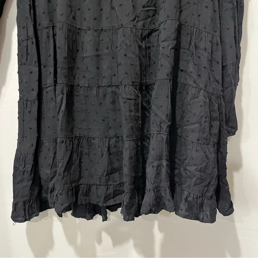 Urban Outfitters Women's Black Flowy Long Sleeve Dress Dotted Size XS - Image 3