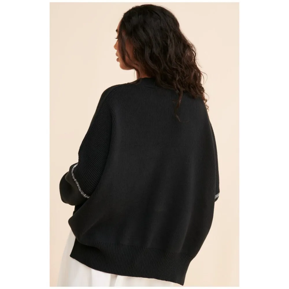 FREE PEOPLE x RE_NUULY x TRICIA FIX Exploded Bow Sweater in Black Size Medium - Image 12