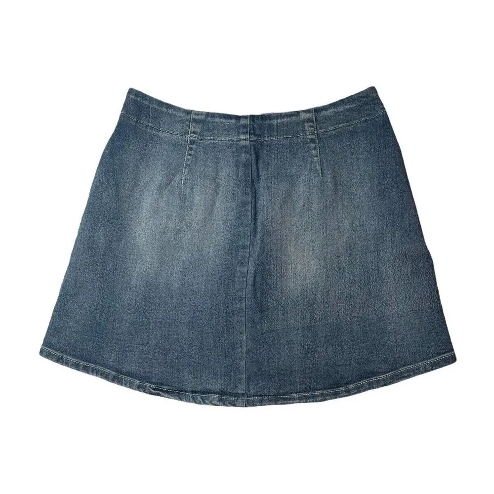 Juniors Rewash Vintage Reunion Full Front Zip Denim Jean Mini Skirt Size 5/27 - Image 8