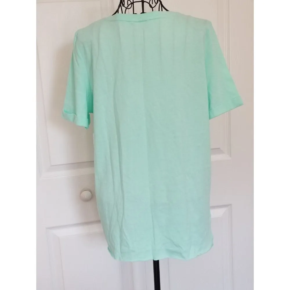 Zella Womens Twist T-Shirt Short Sleeve Crew Neck Active Green Statue Size (M) - Image 3