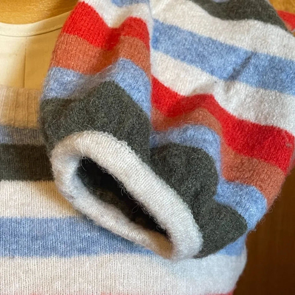 🌸 Fuzzy Rainbow  sweater top colorful striped oversized size XL - Image 4