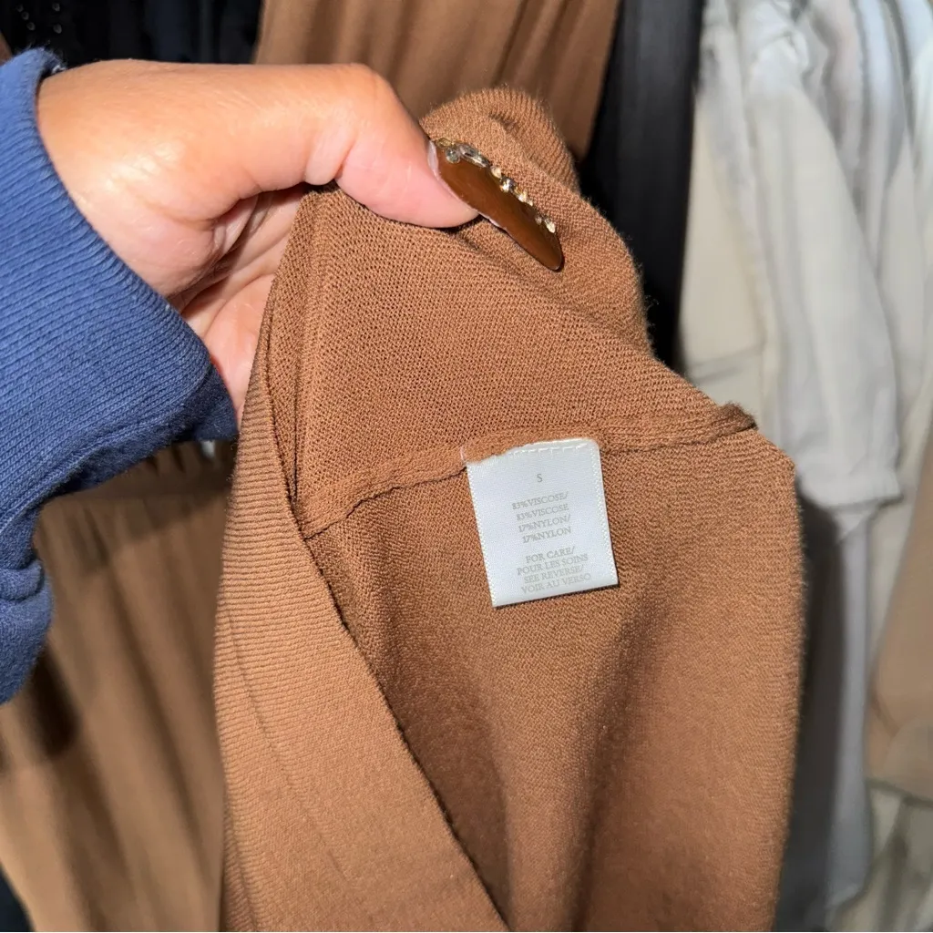 Ronny Kobo Charlie Dress Driftwood Brown Ruched Cutout Jersey Maxi - Image 8