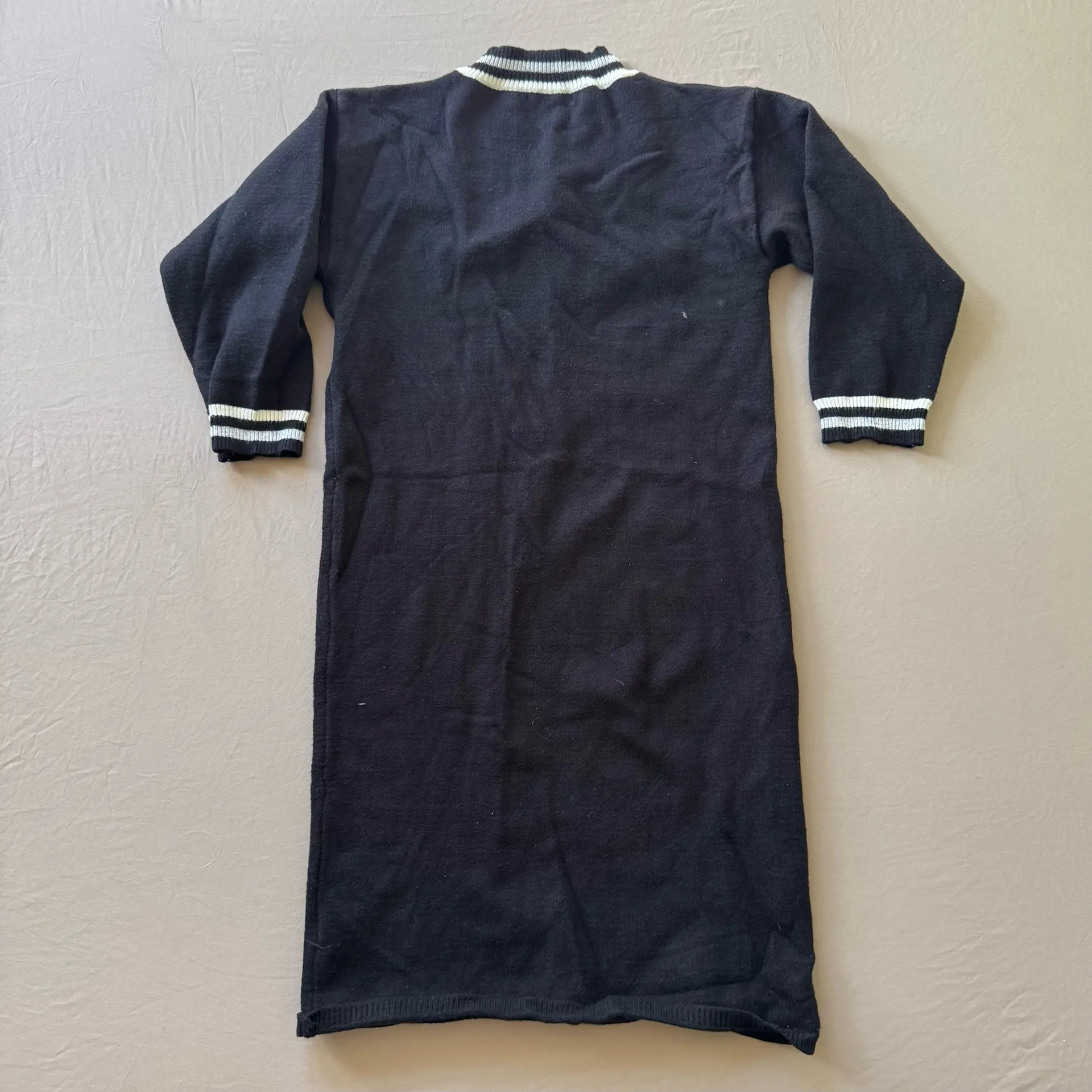 Yakira Bella Varsity Knit Sweater Dress Black - Image 3