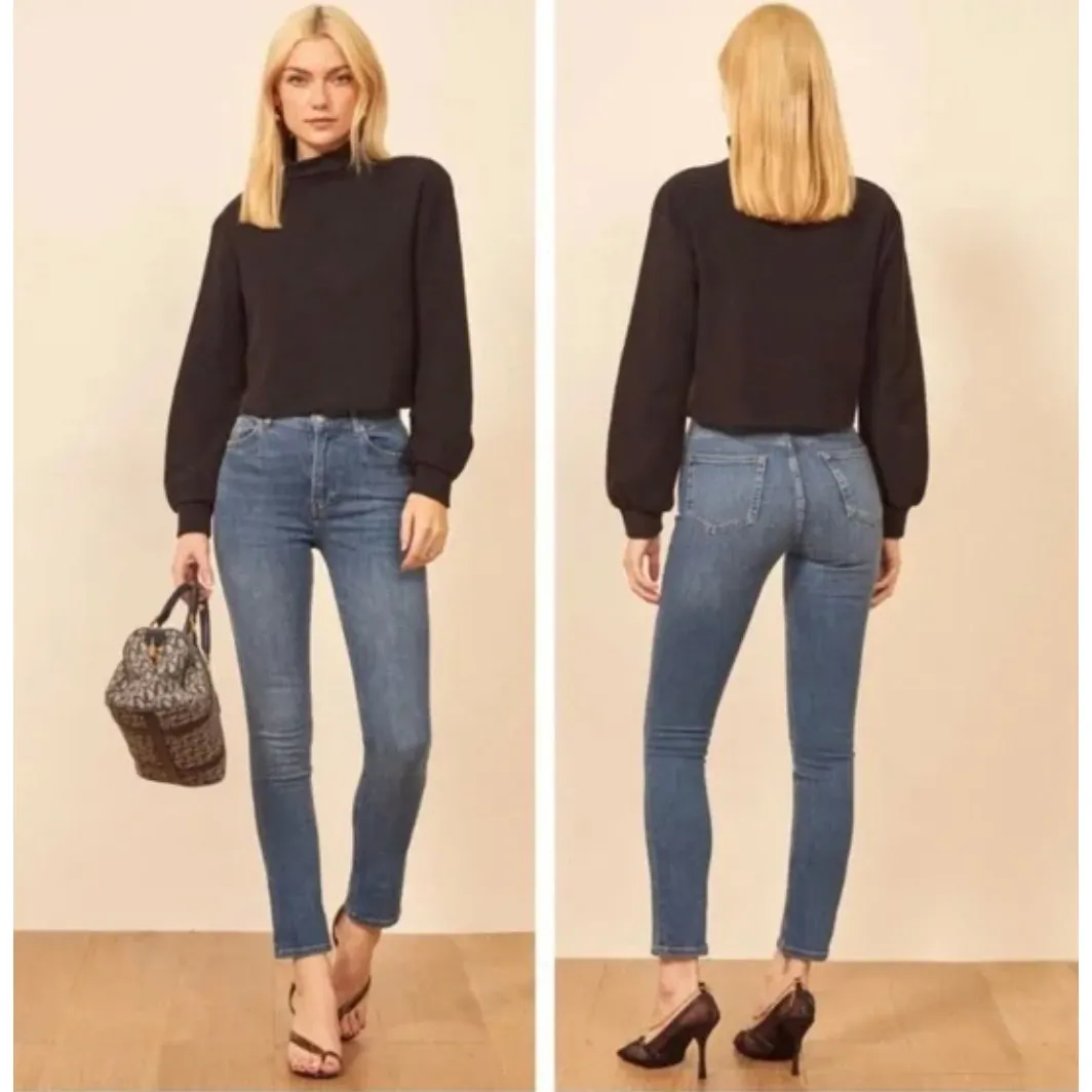 Reformation High and Skinny Havana Jeans Medium Wash High Waist‎ Size 27 NWT - Image 2