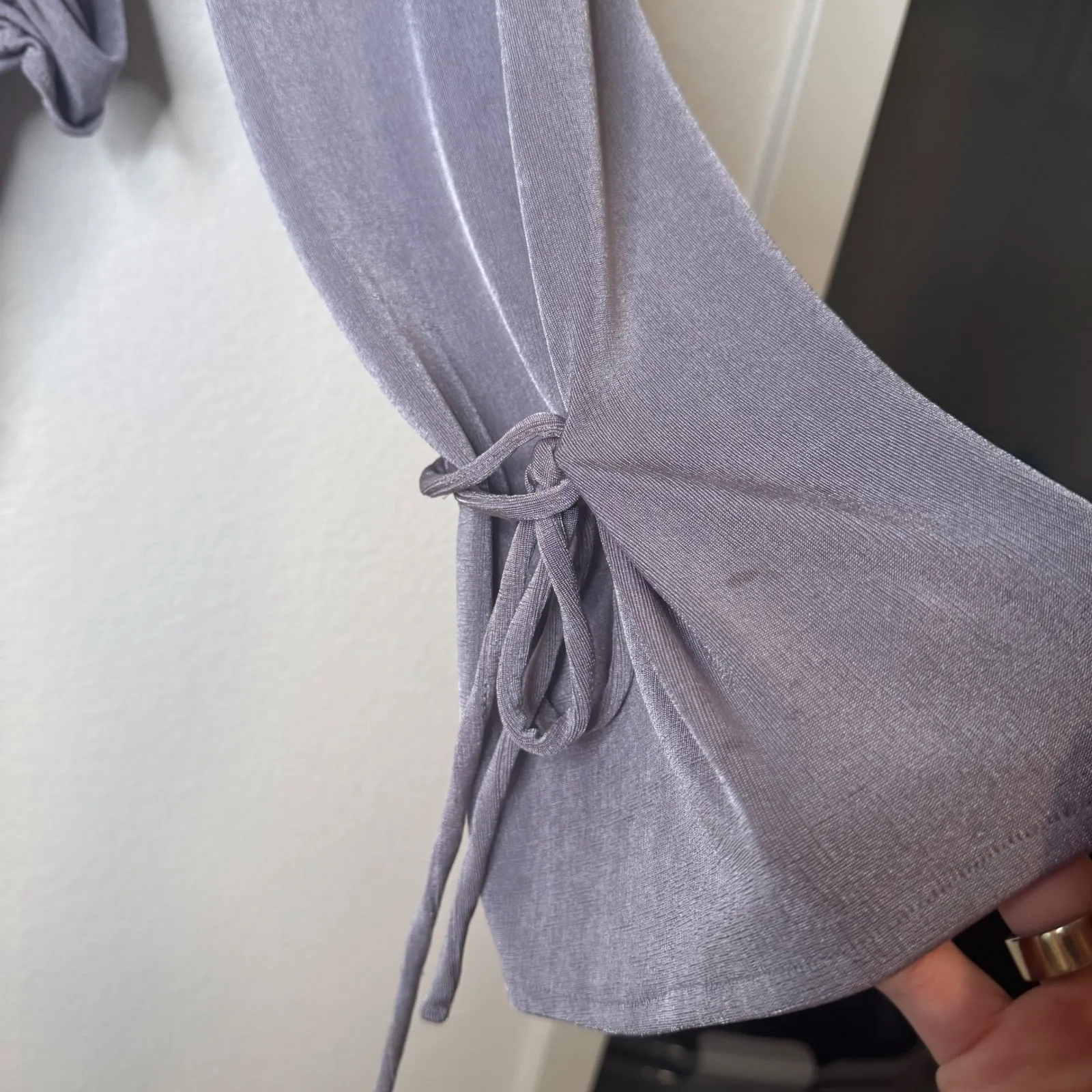 Free People Meant to be Purple Ruched long sleeve Bodysuit - Image 6