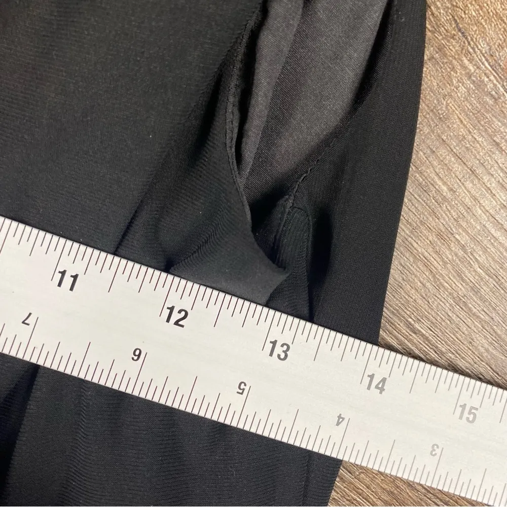 Adrianna Papell Sheath Dress Women 8 Black Deep V Neck Sleeveless Layered Lined - Image 7