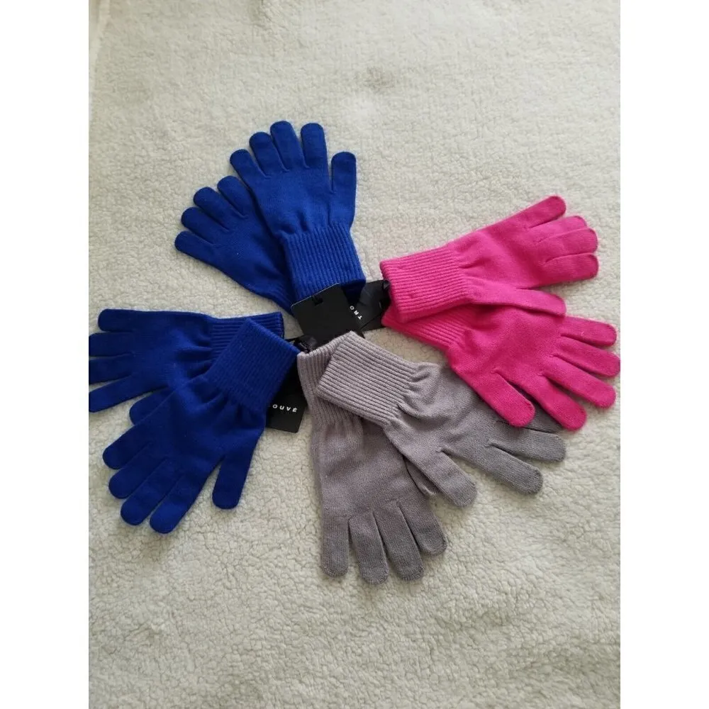 Trouve' Nordstrom Women's Soft Knit Grey Alloy High Wrist Gloves One Size. Gray - Image 2