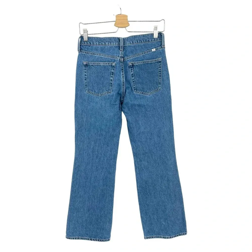 Aritzia Sunday Best Zinger Jeans Mid Rise‎ Flare 90s Medium Wash Blue Size 25 - Image 5