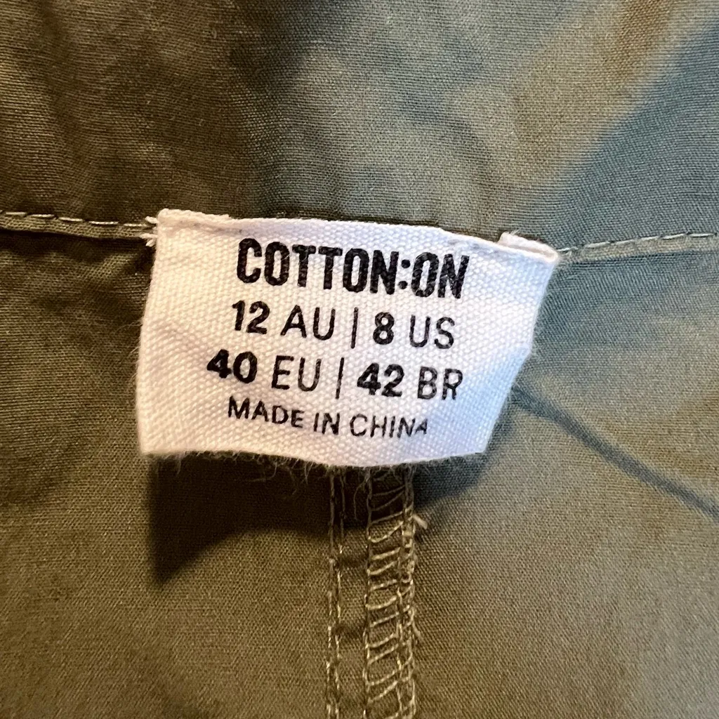 Cotton On Women Olive Green Zip-Up Vest Dress Size 8 - Image 2