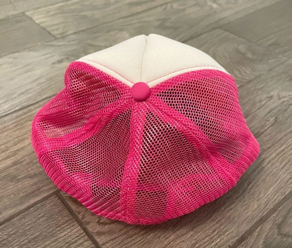 Smiley Face Trucker Hat Pink - Image 2