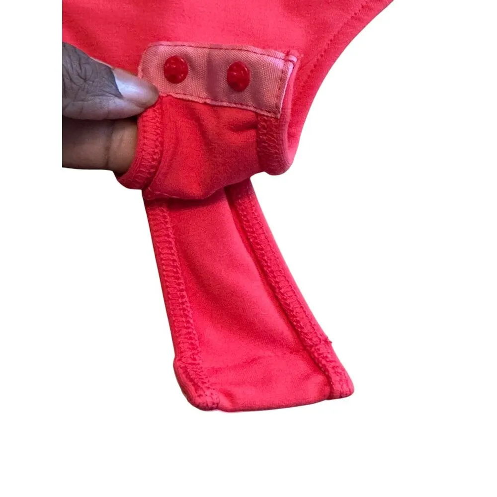 Intimately By Free People Square Coral Red Bodysuit Womens S Short Sleeve - Image 9