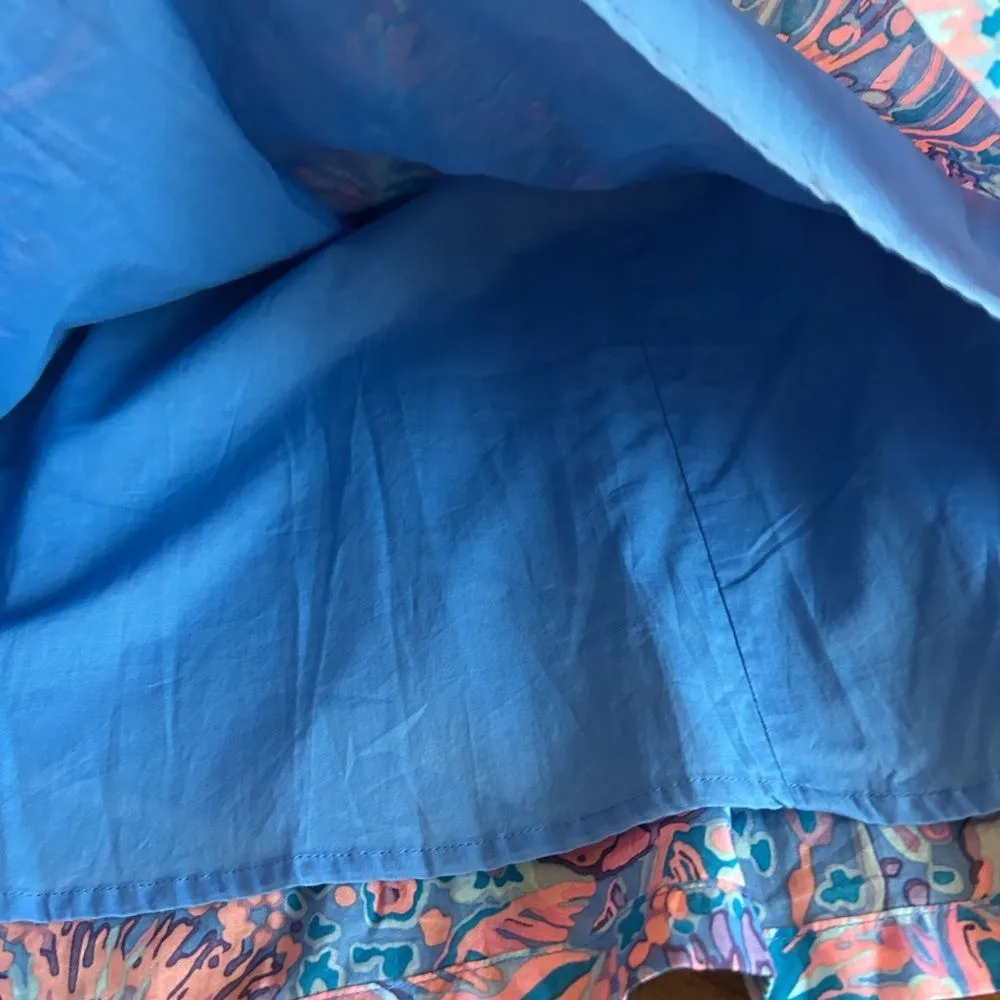 Talbots Blue Voile Lined Maxi Skirt in Flowing Floral Size 16 Style # P222018231 - Image 8