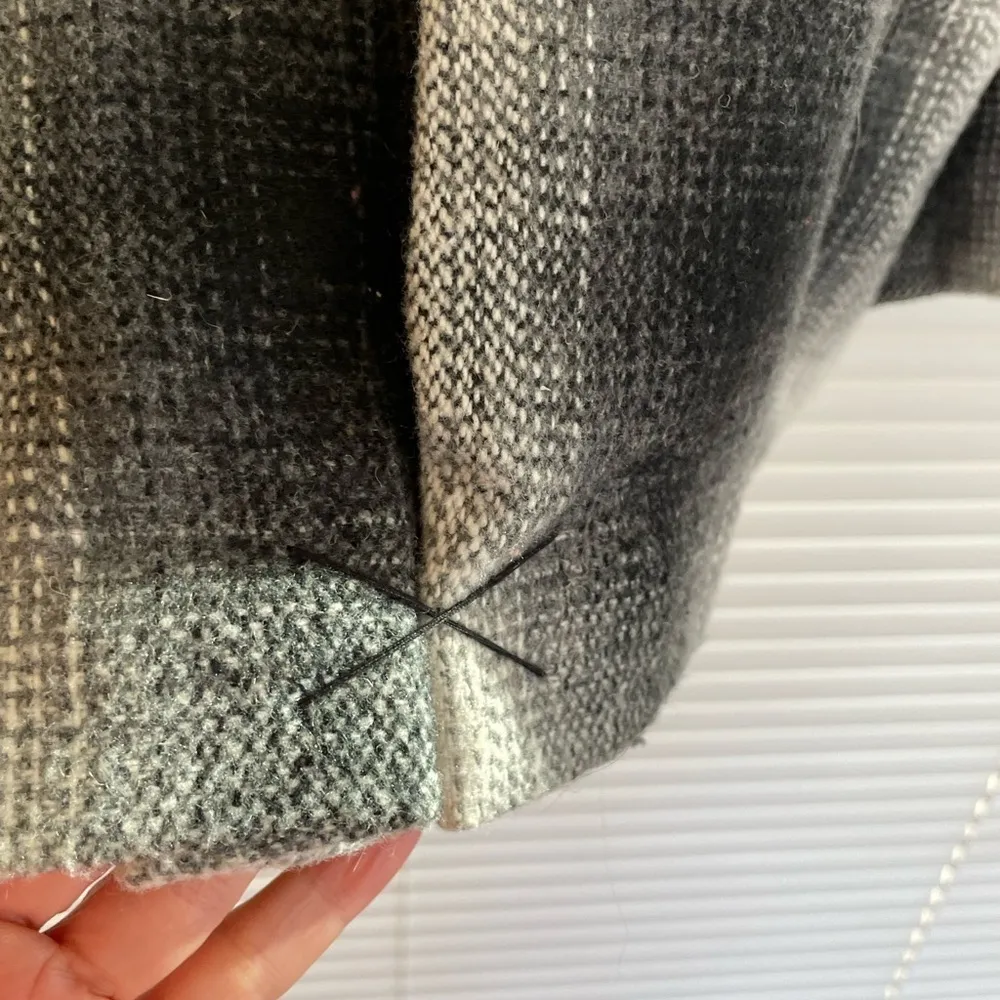 Wool Blend Oleg Cassini Plaid Trapeze Coat Size 3X - Image 5