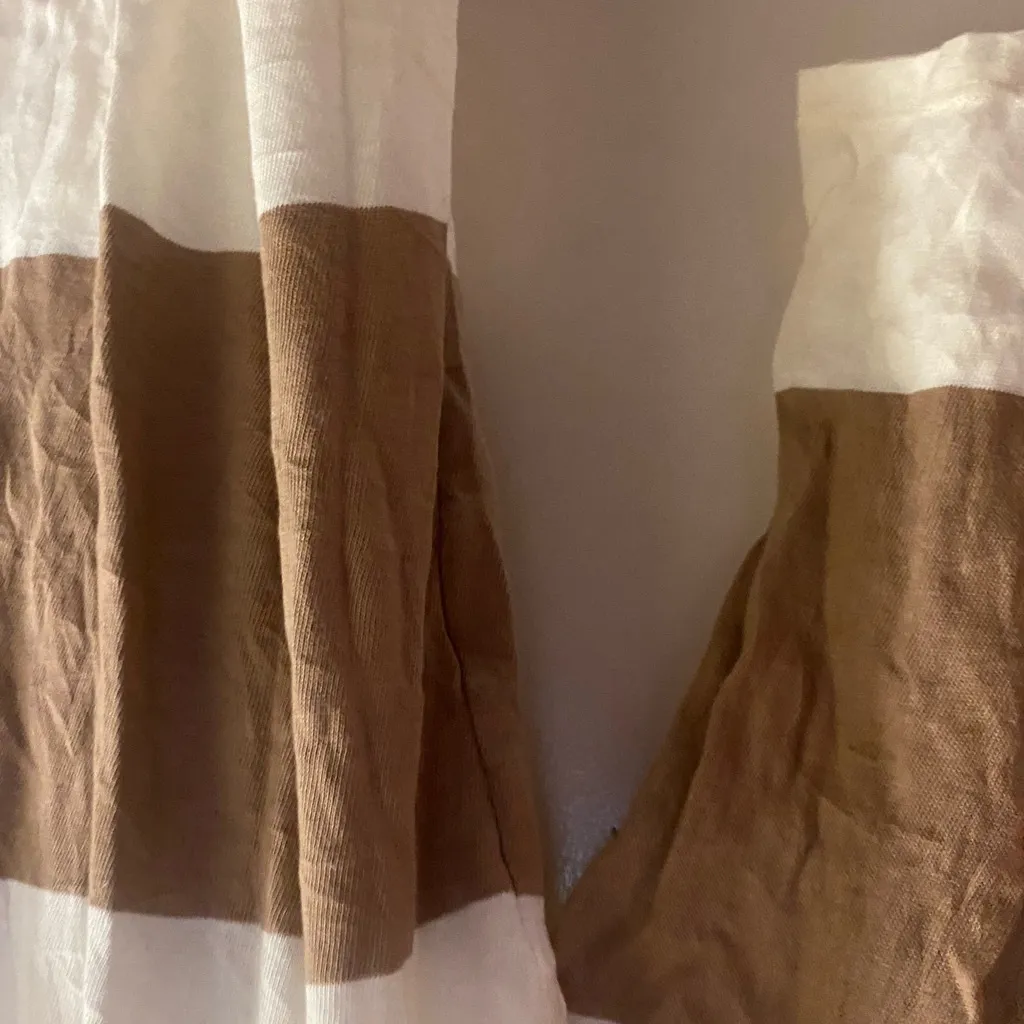 Talbots Womens Thin Open Front Cardigan S Small 36” Brown & Ivory Stripes - Image 3