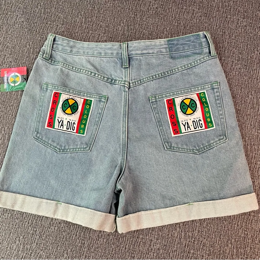 Cross Colours Women’s Cuffed Jean Shorts Blue Size 30 - Image 6