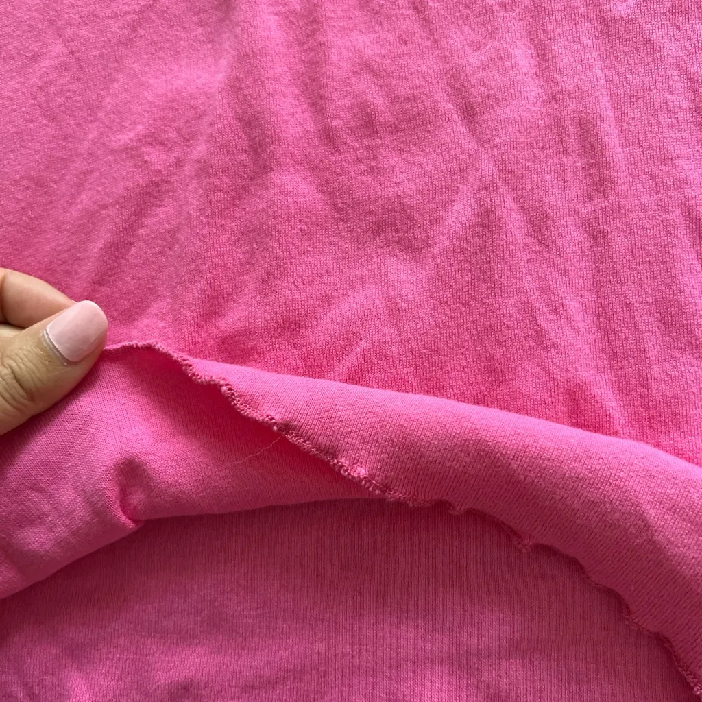 European brand lefties Barbie pink lettuce trim crop top S - Image 3