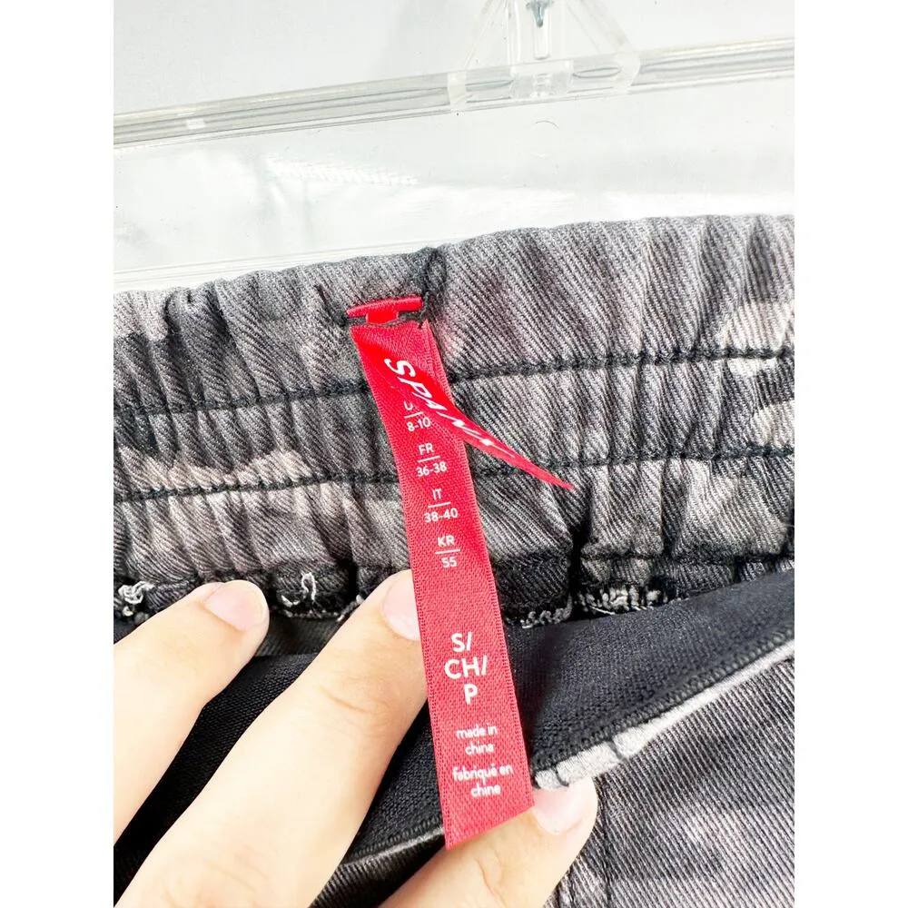 SPANX Black Wash Camo Stretch Twill Cargo Jogger Pants Small - Image 3