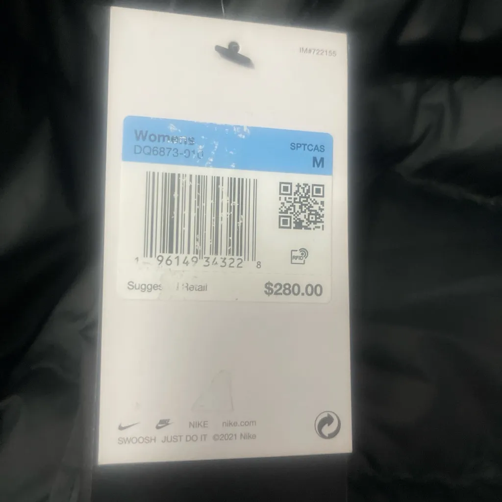 Women’s Brand New Nike Black Puffer Jacket - Image 3