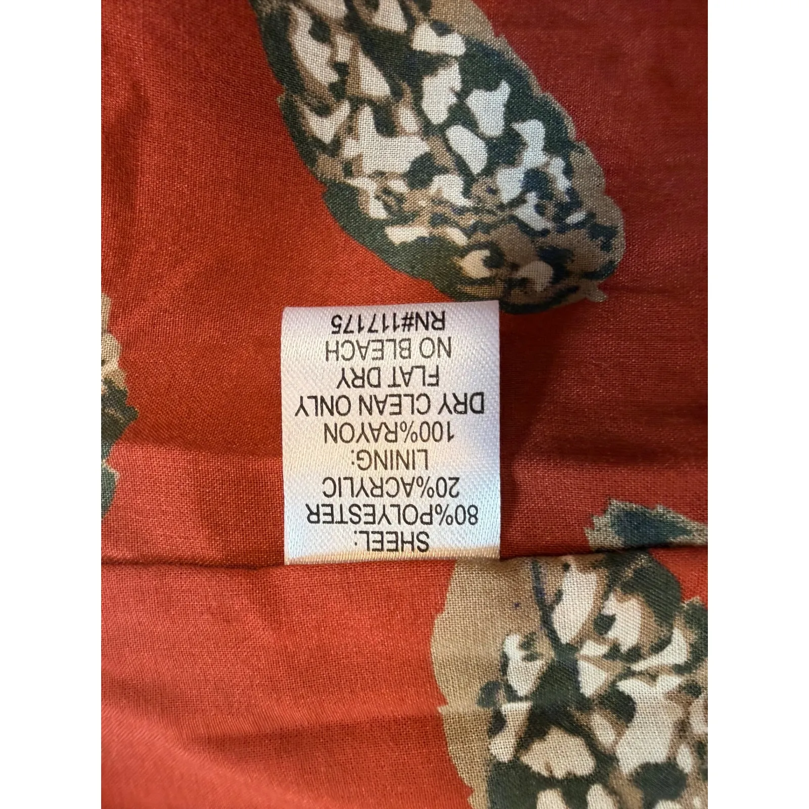 Cynthia‎ Rowley Brown Faux Fur Vest with Orange Print Lining Size L Mobwife fall - Image 6