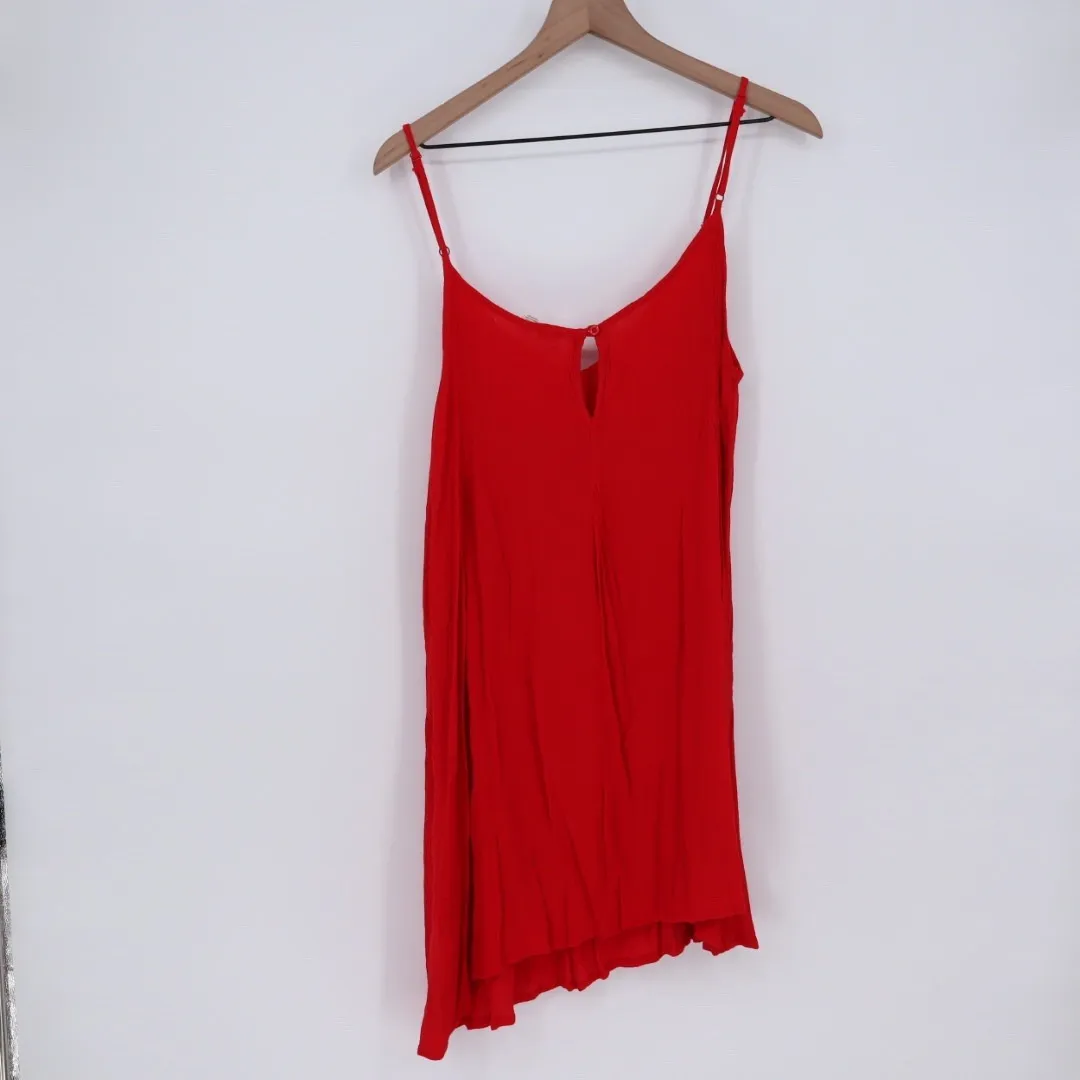 Roxy Red Cami Mini Dress Keyhole Spaghetti Straps Viscose M - Image 7