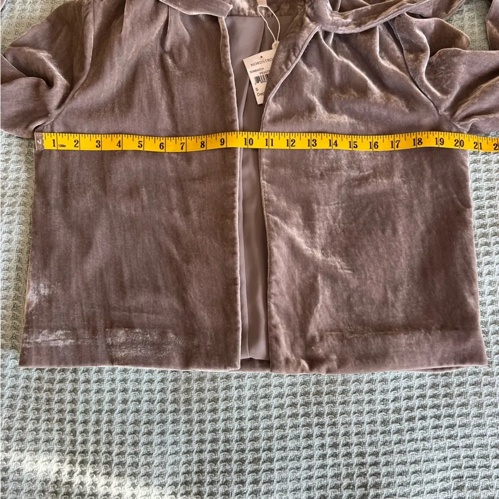 NWT Wayf Nordstrom Velvet Open Jacket Shirt Womens Small Pewter Gray Top Blouse - Image 10