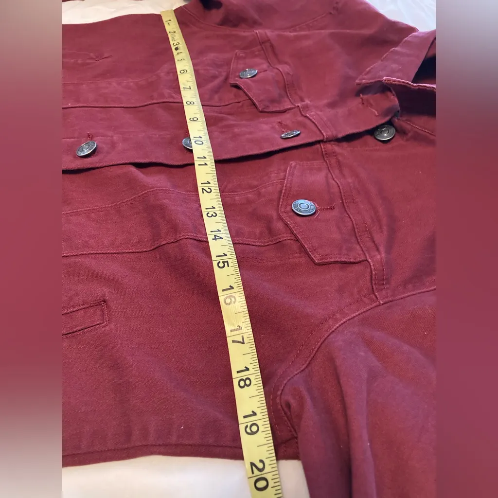 Nine West Burgundy Jean Jacket size:L - Image 5