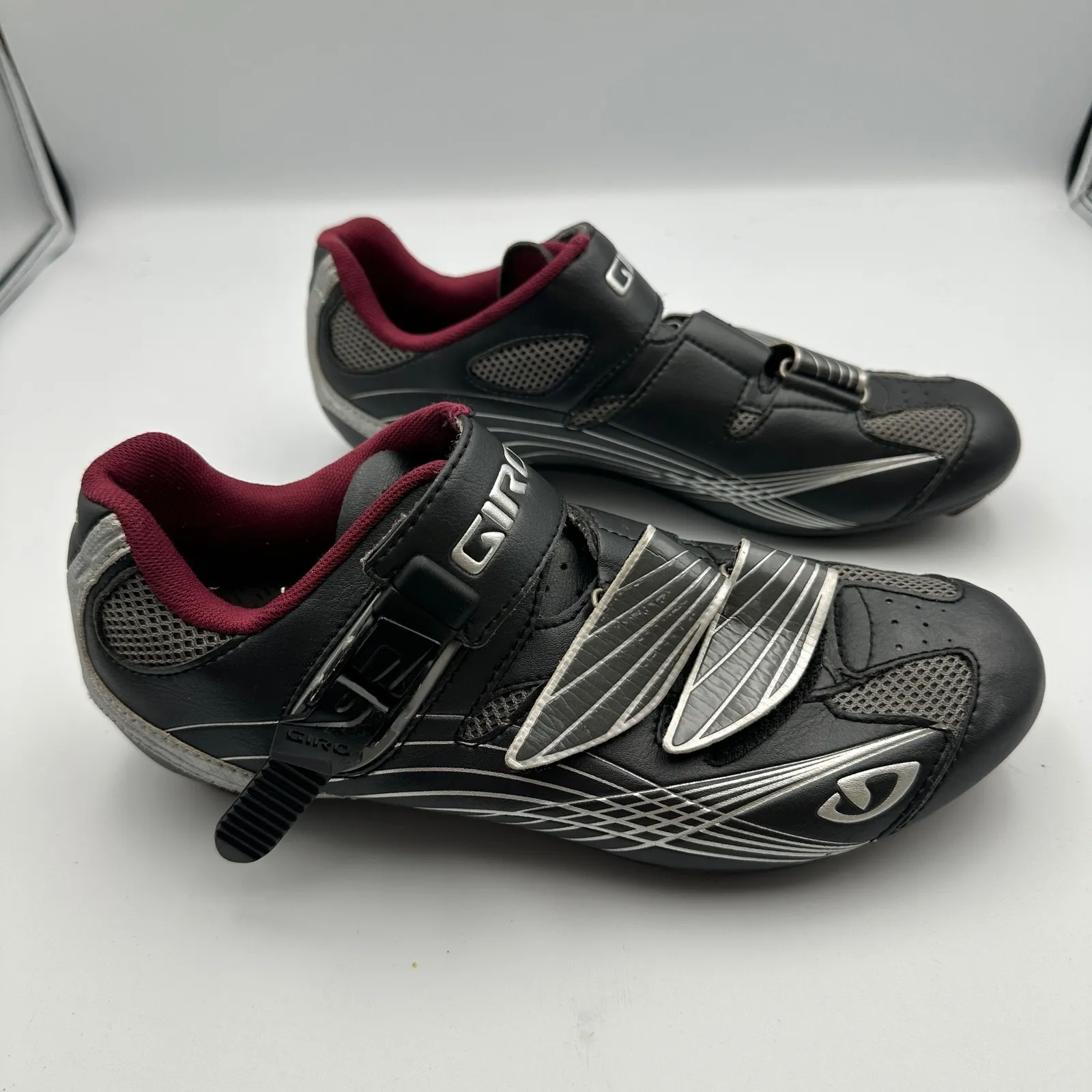 Giro Solara Women's EU 40 US 8.25 Cycling Shoes Road Bike‎ Black Maroon Size 8.5 - Image 3