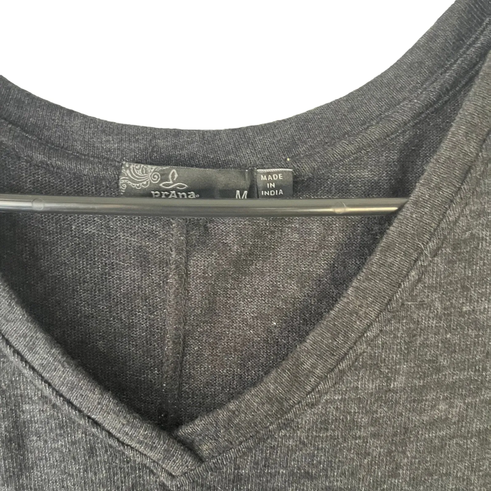 Prana Size Medium Gray T‎ Shirt V Neck Dress Organic Cotton Casual Sustainable - Image 6