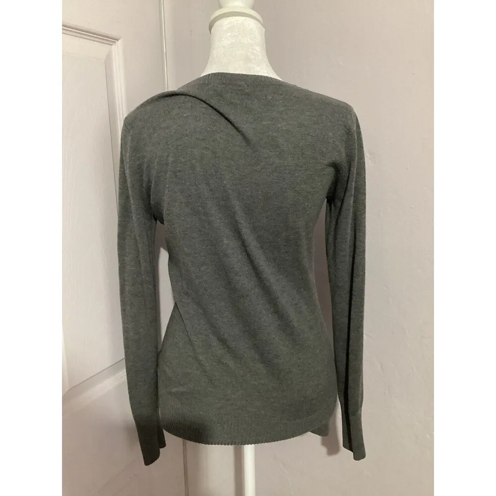 One Teaspoon Gray Long Sleeve Knit Pullover Shirt S - Image 3
