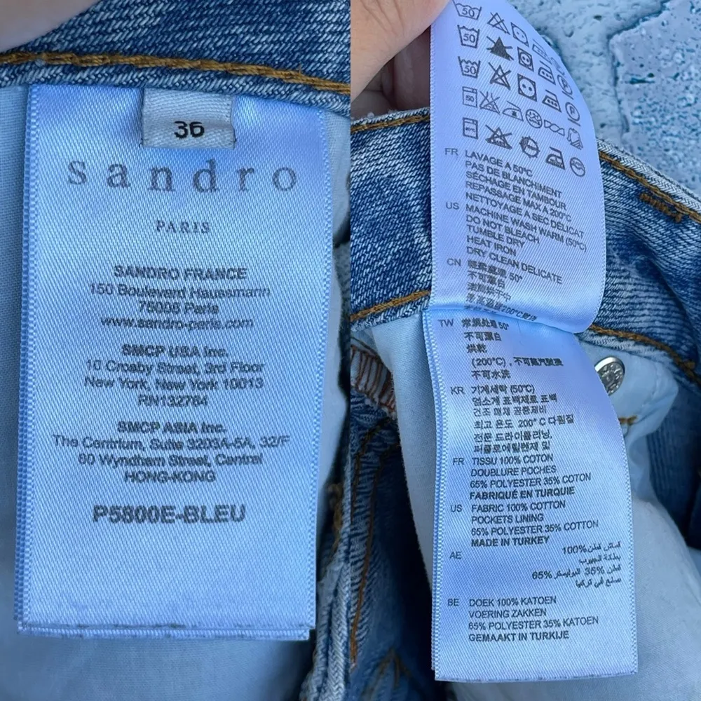 SANDRO MIREN STEPPED HEM STRAIGHT JEANS EU36/27 - Image 13