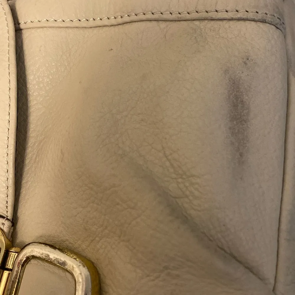 B Makowski Tan Leather Tote/Shoulder Bag 12”x16” Slight Mark Bottom - Image 8