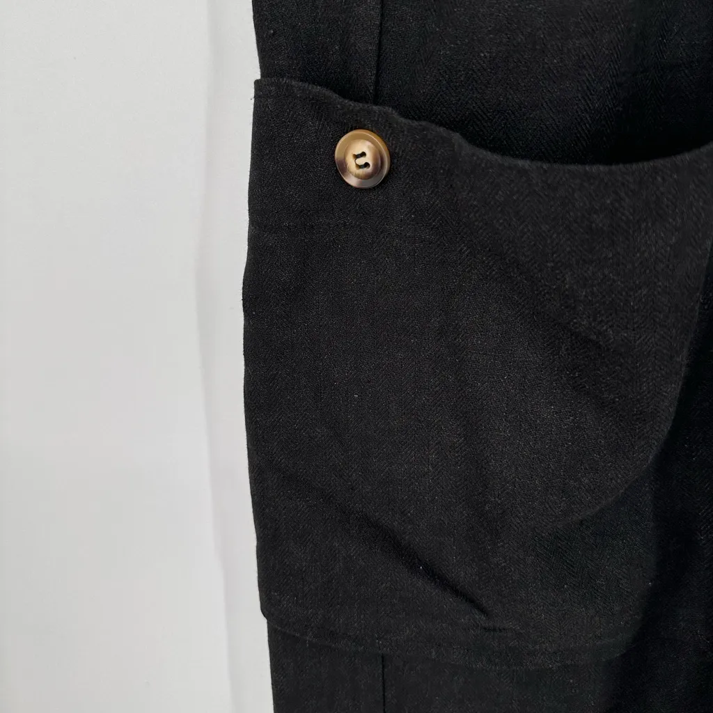 Heyson Black Mineral Wash Cargo Pants size 2X Elastic Waist Linen Cotton NWT Gray - Image 4