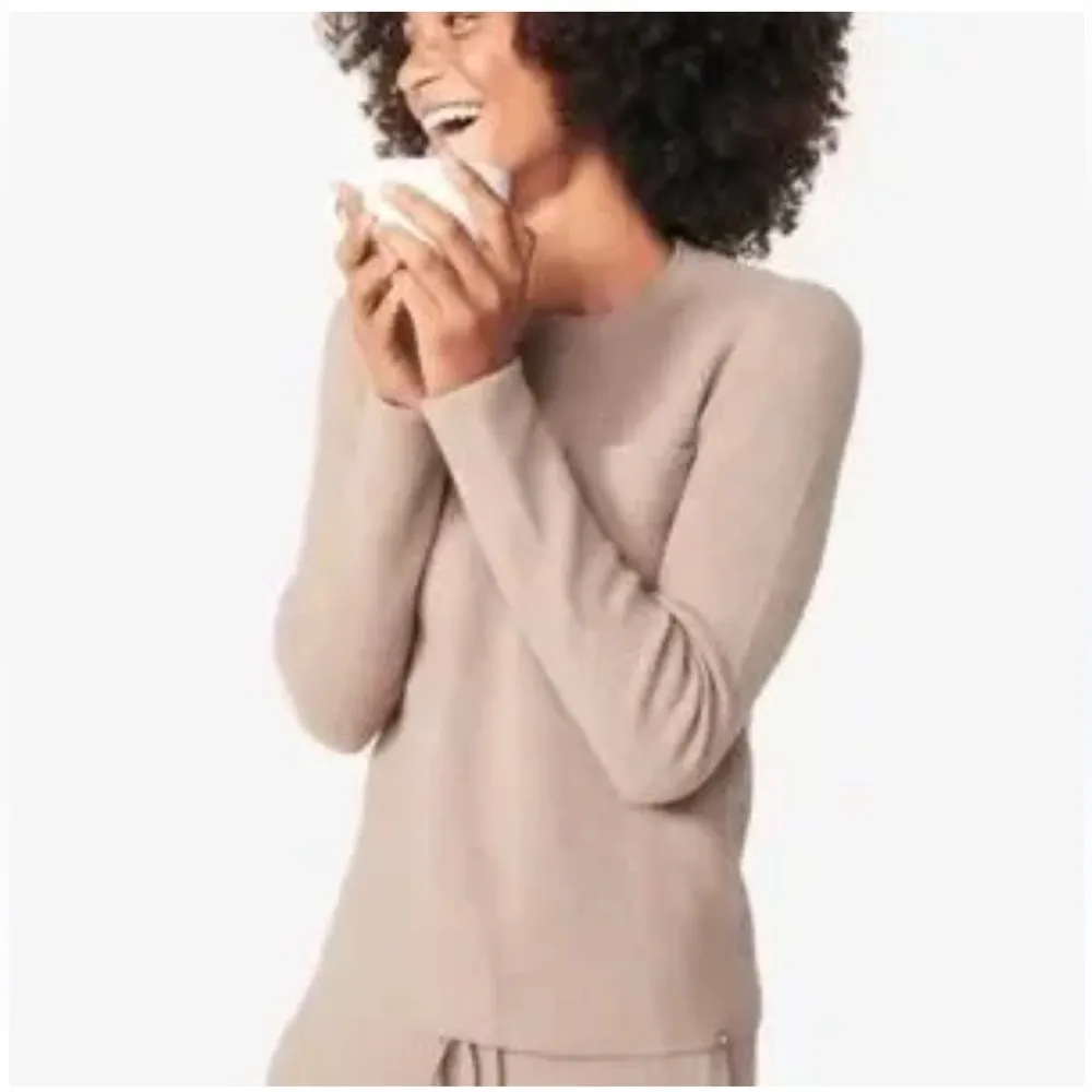 FIGS Tan Latte Crewneck Sweater Medium - Image 2