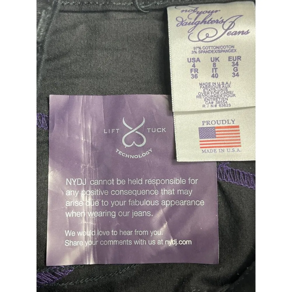 Not Your Daughter's Jeans Size 4 Black Capri Pants Cotton, Spandex 89p - Image 7