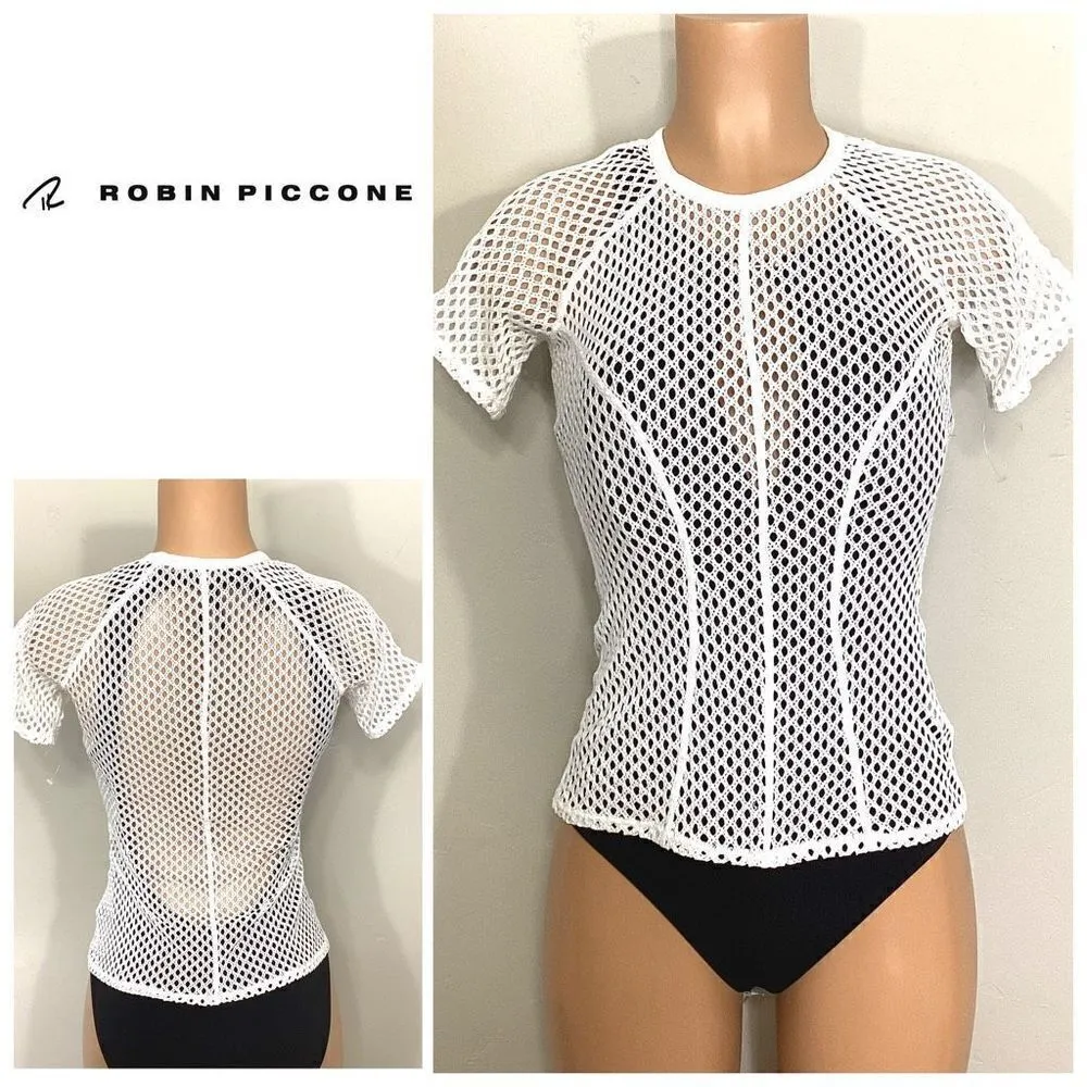 New. Robin piccone white lace short sleeve top. Retails $119. Small - Image 2