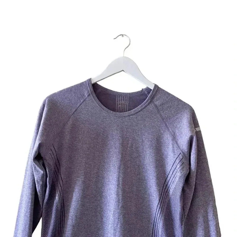 BCG Heather Purple Women’s Crewneck Long Sleeves Thumbhole Sporty SZ M #1150 - Image 4