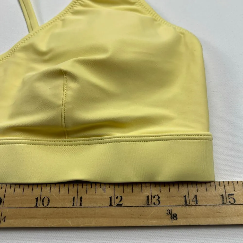 Girlfriend Collective Sunny Yellow Strappy V-Neck Sports Bra Size L - Image 2
